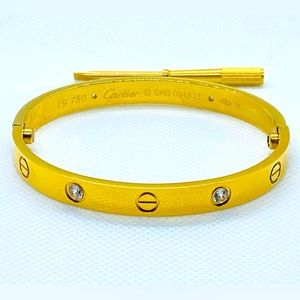 Gold Plated Bangle Bracelet with Swarovski crystals